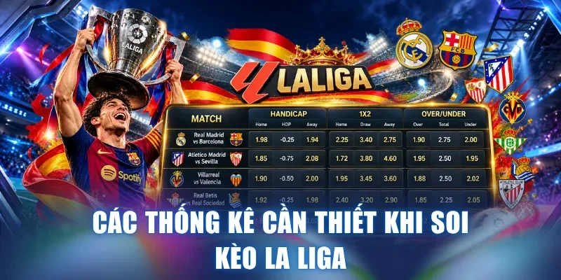 Các thống kê cần thiết khi soi kèo La Liga