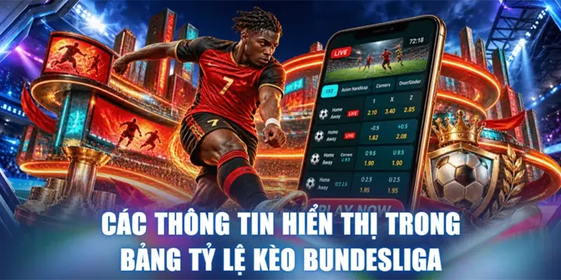 Các thông tin hiển thị trong bảng tỷ lệ kèo Bundesliga